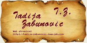 Tadija Zabunović vizit kartica
